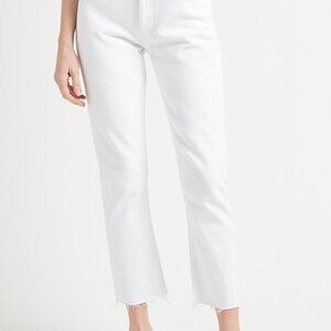 AGolde Riley High Rise Crop Straight Denim Jean Size 30 White